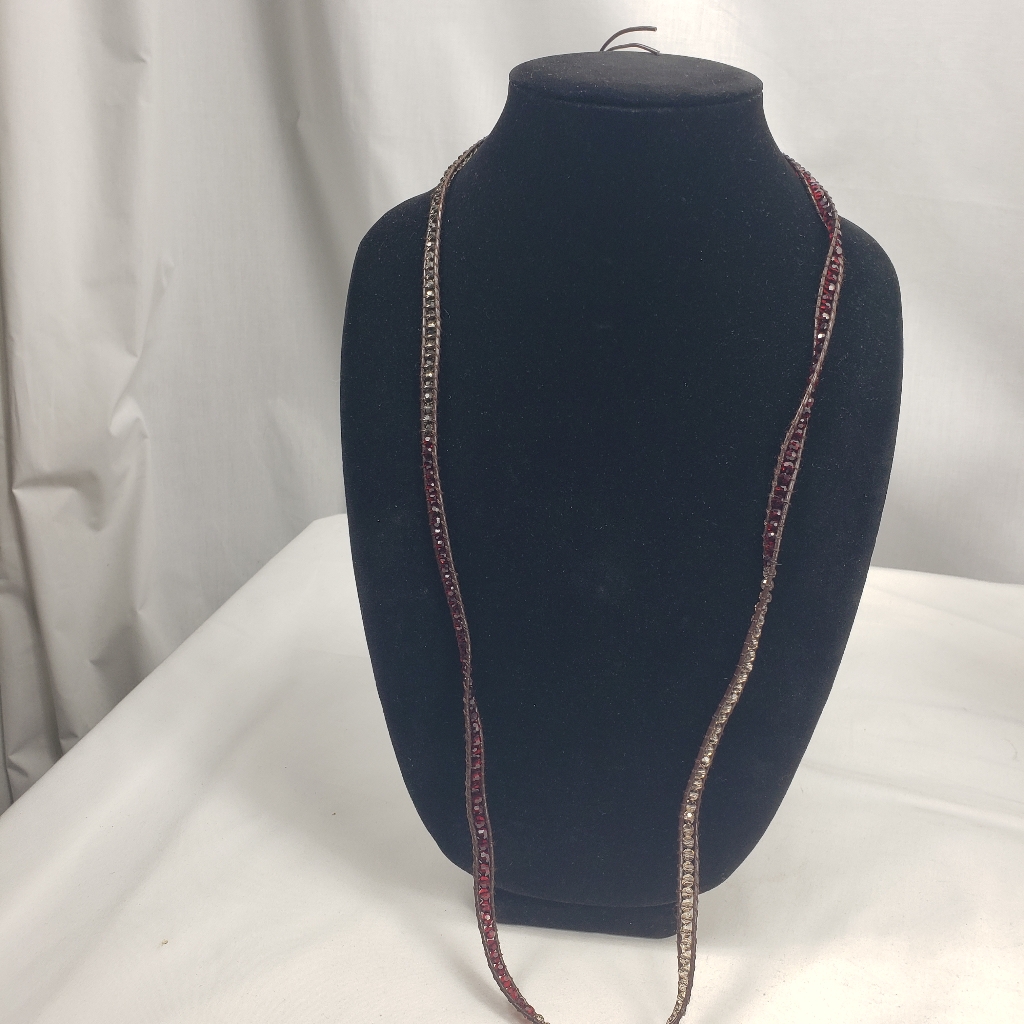 Victoria Emerson Necklace Red Clear Beads Wrap Around 8$
